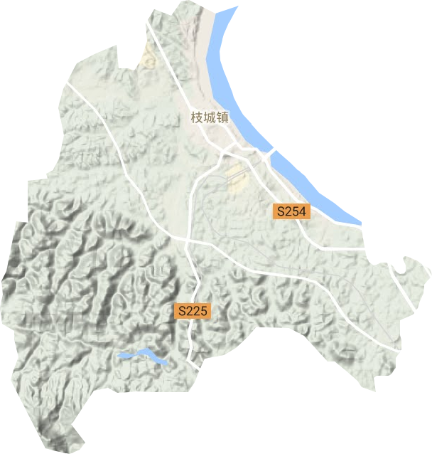 枝城鎮地形圖