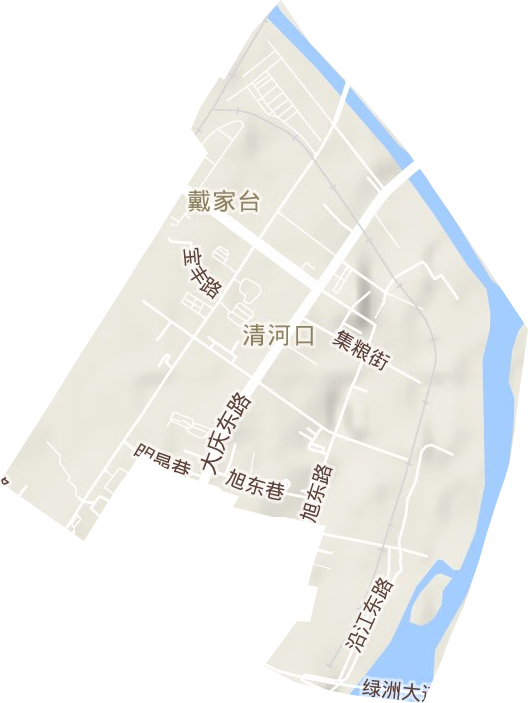 清河口街道地形圖