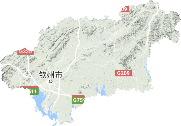 欽州市地形圖