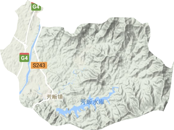 芳畈鎮(zhèn)地形圖