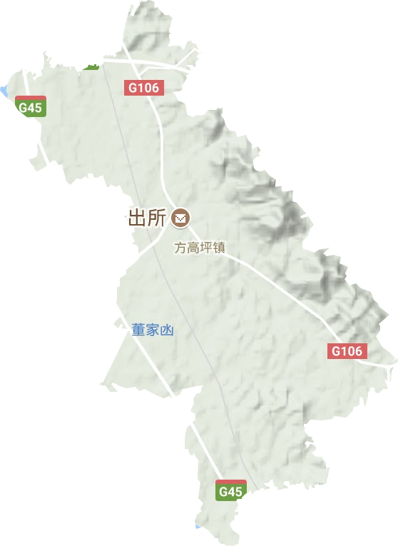 方高坪鎮地形圖