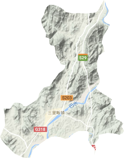 三里畈鎮地形圖