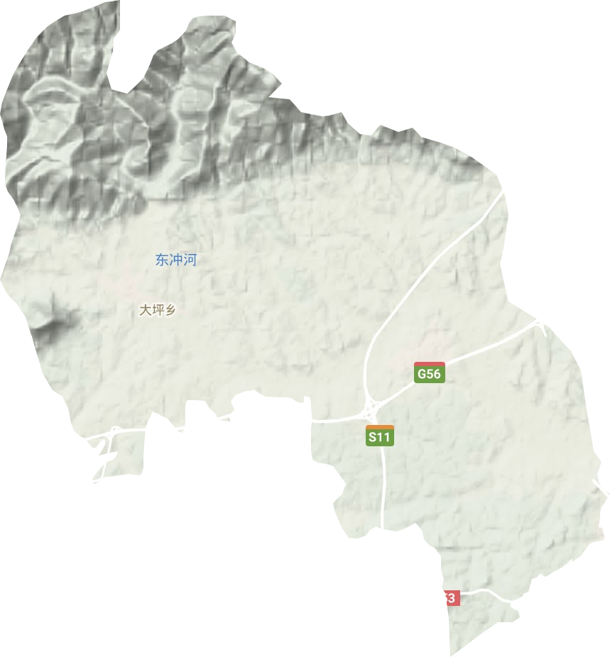 大坪鄉地形圖