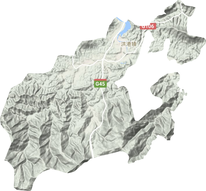 洪港鎮(zhèn)地形圖