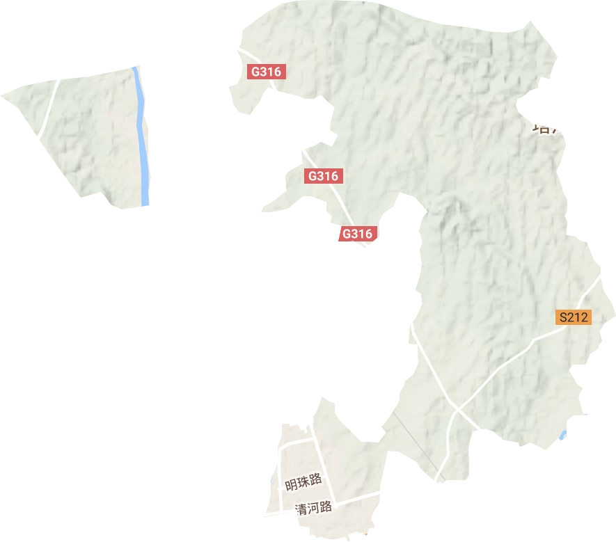 北郊街道（辦事處）地形圖