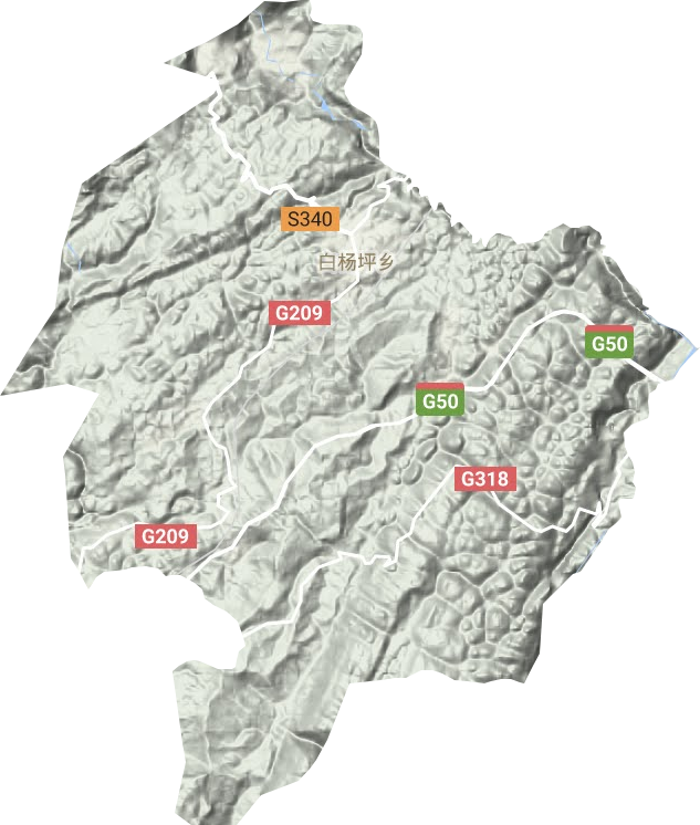 白楊坪鄉(xiāng)地形圖