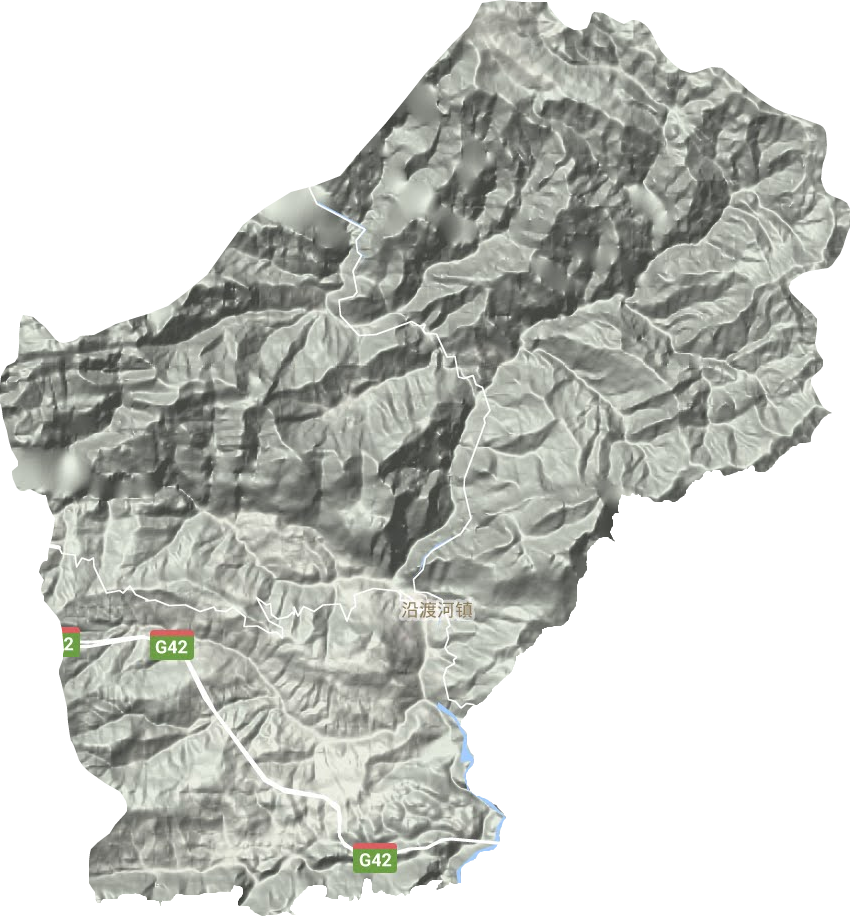 沿渡河鎮地形圖