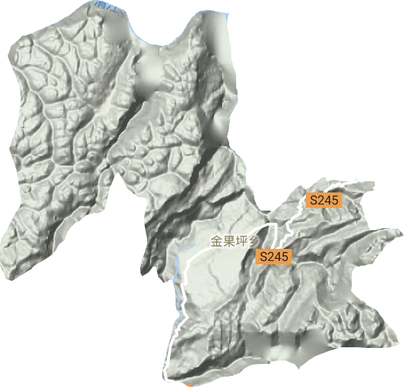 金果坪鄉地形圖