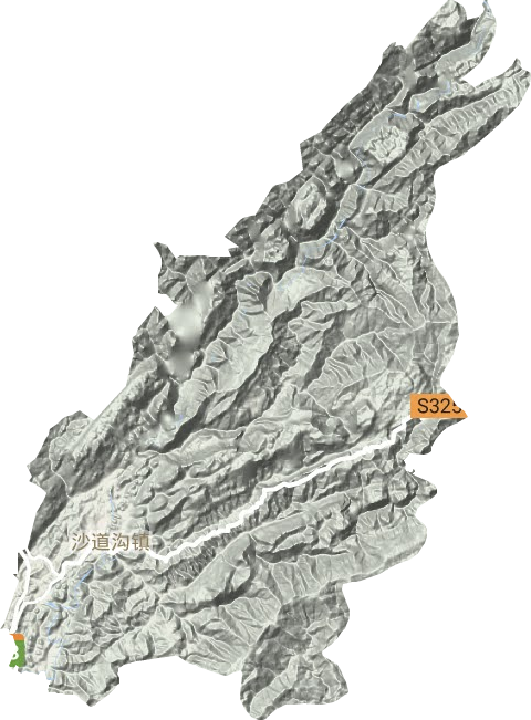沙道溝鎮(zhèn)地形圖