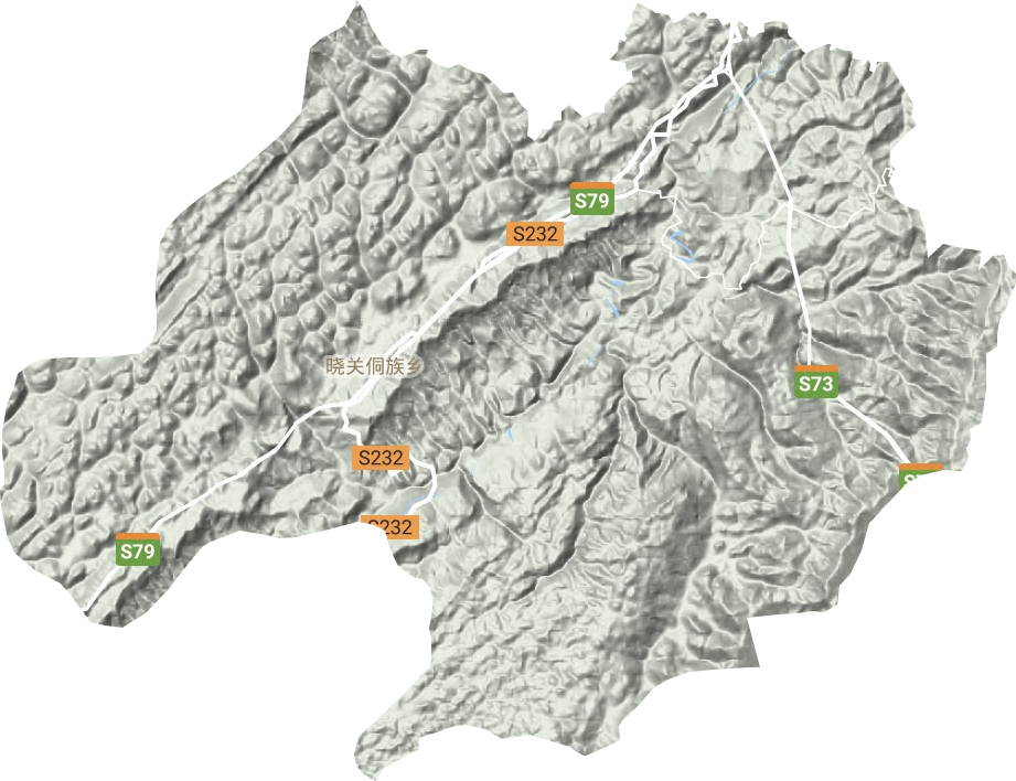 曉關(guān)侗族鄉(xiāng)地形圖