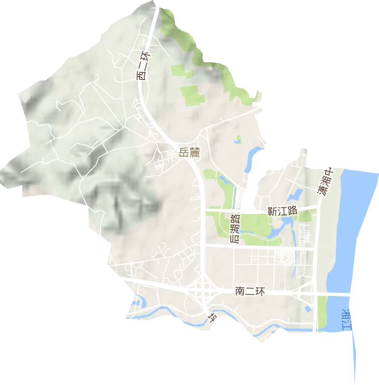 岳麓街道地形圖
