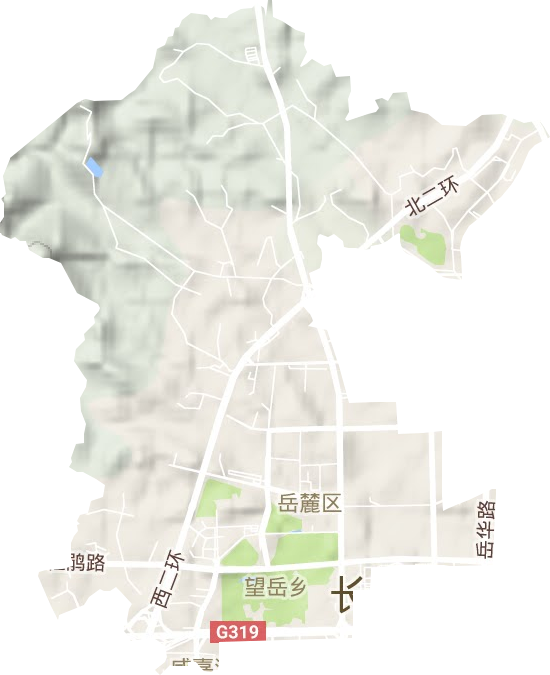 望岳街道地形圖