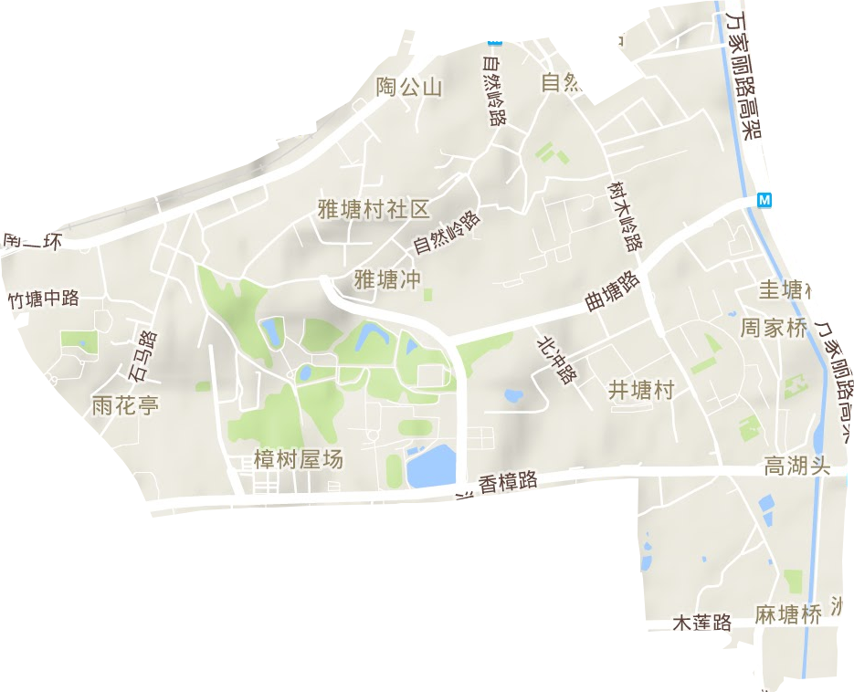 雨花亭街道地形圖