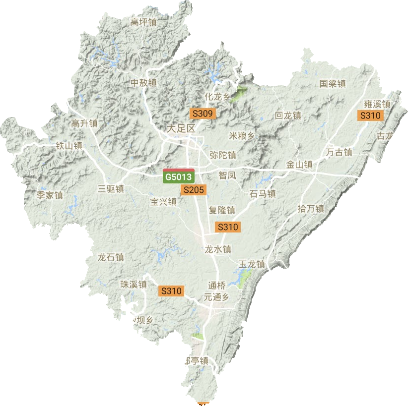 大足區地形圖