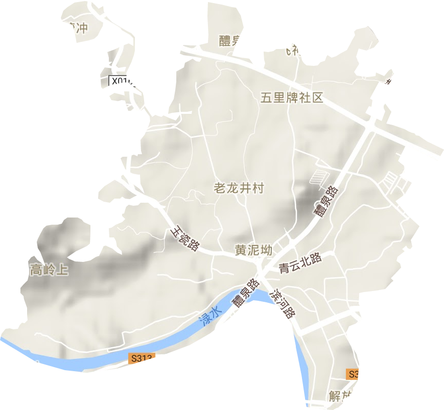黃泥坳街道地形圖