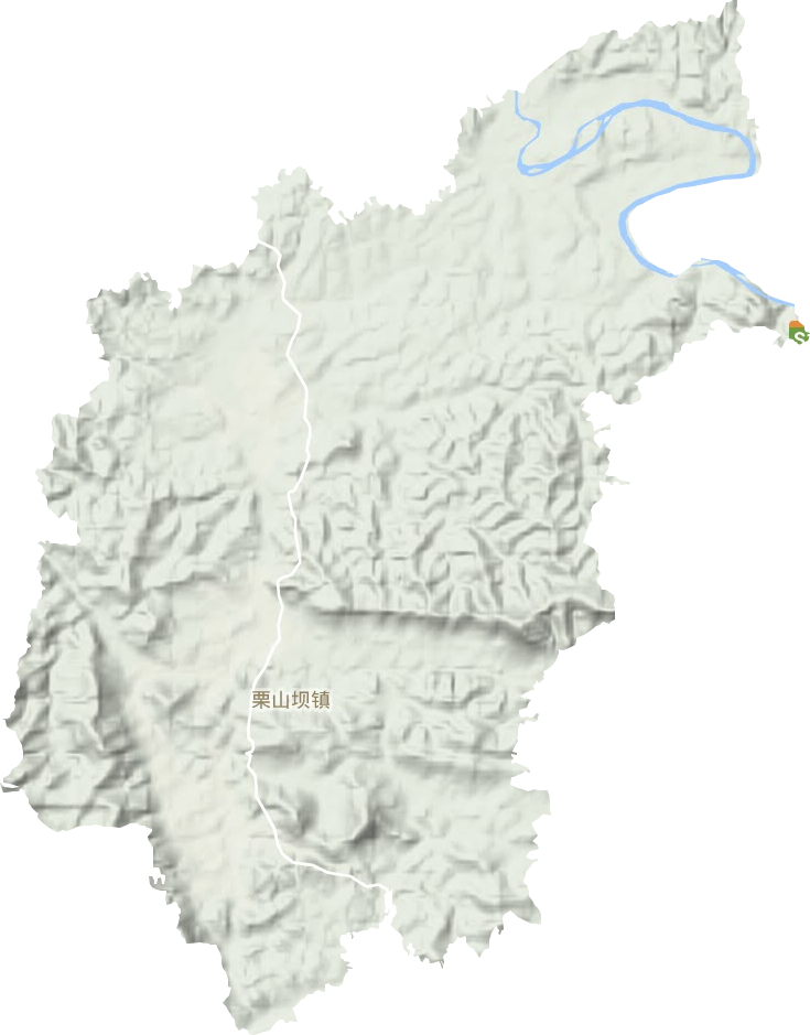 栗山壩鎮地形圖