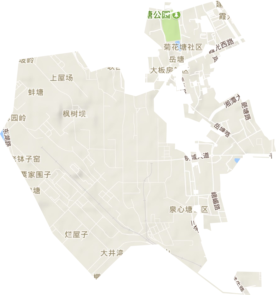 岳塘街道地形圖