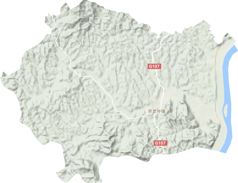 茶恩寺鎮地形圖