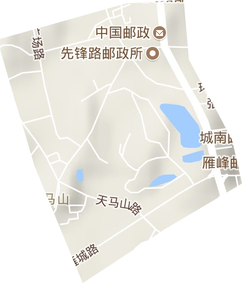 天馬山街道地形圖