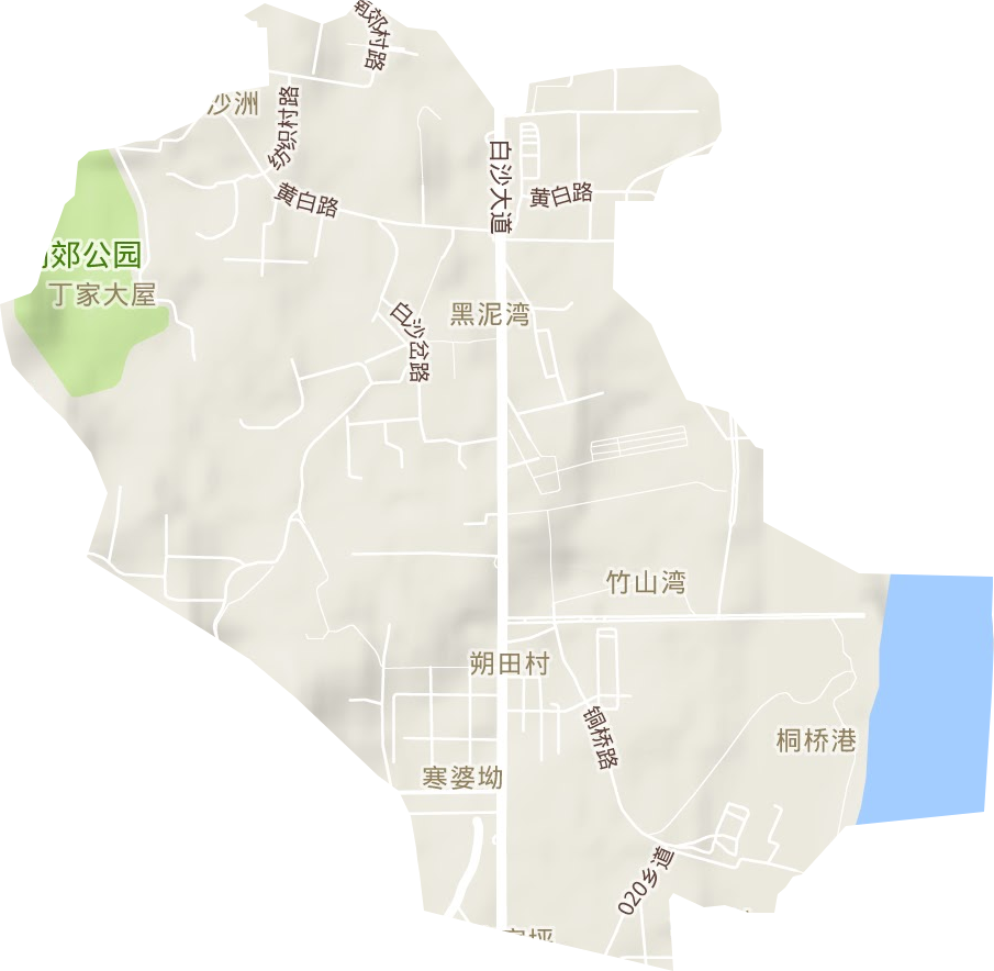 白沙洲街道地形圖