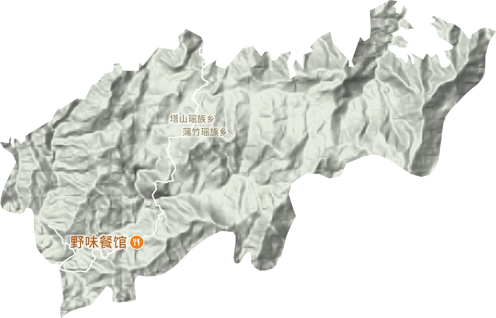 塔山瑤族鄉地形圖