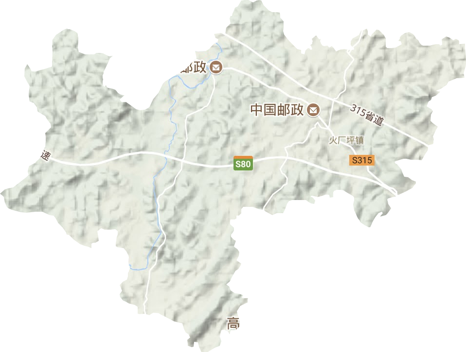 火廠坪鎮地形圖