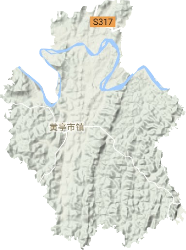 黃亭市鎮地形圖