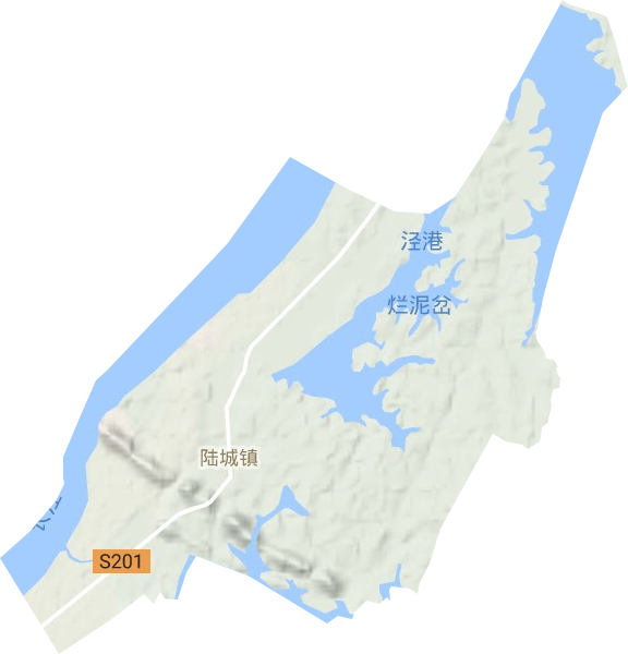 陸城鎮地形圖