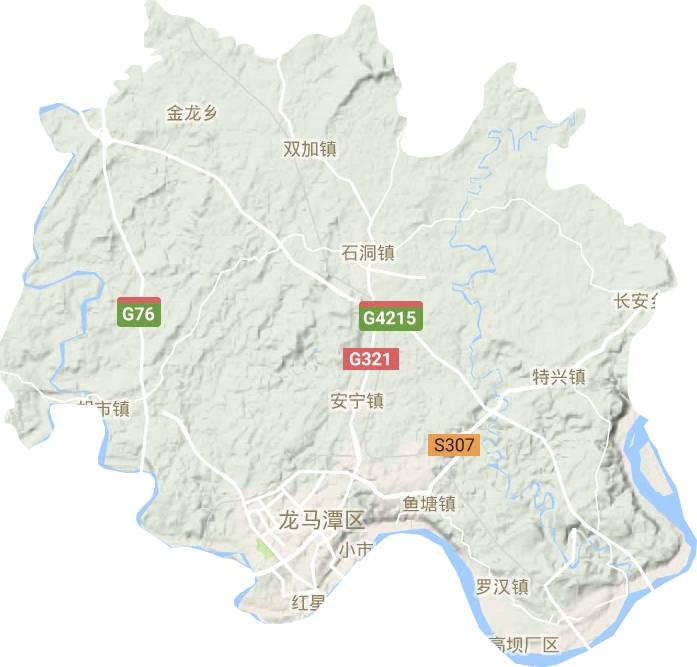 龍馬潭區(qū)地形圖