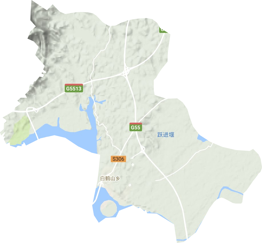 白鶴山鄉地形圖