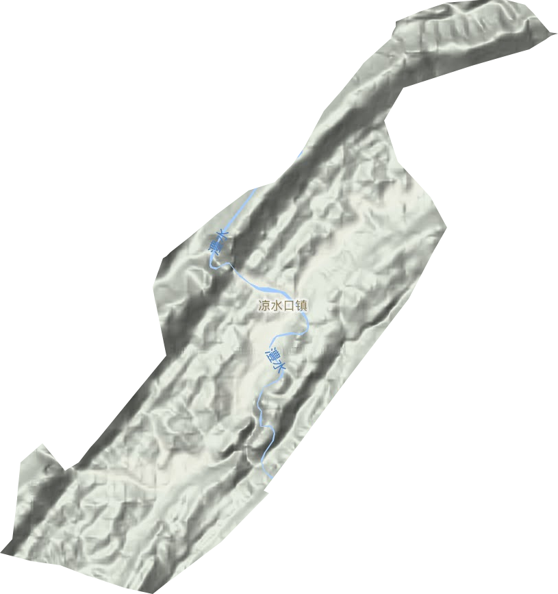 涼水口鎮地形圖