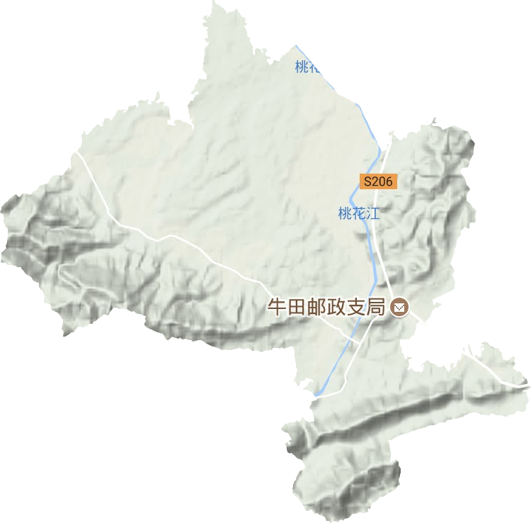 牛田鎮(zhèn)地形圖