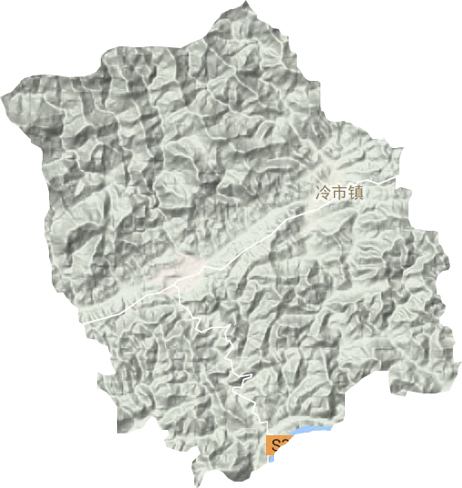 冷市鎮(zhèn)地形圖