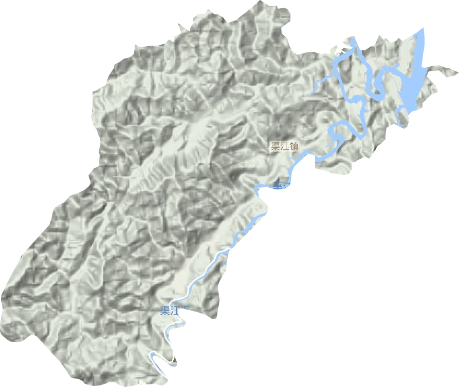渠江鎮(zhèn)地形圖