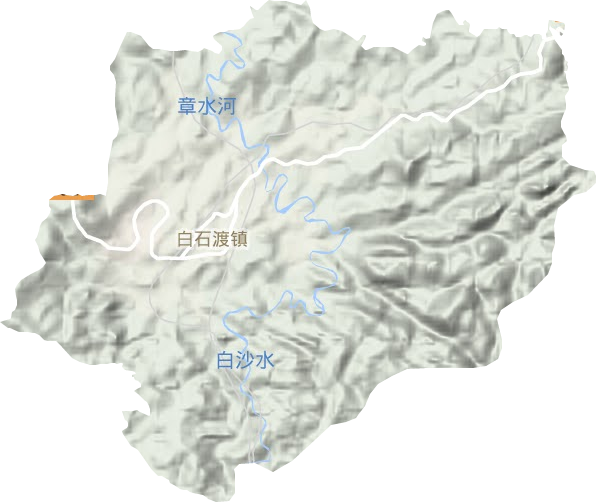 白石渡鎮地形圖