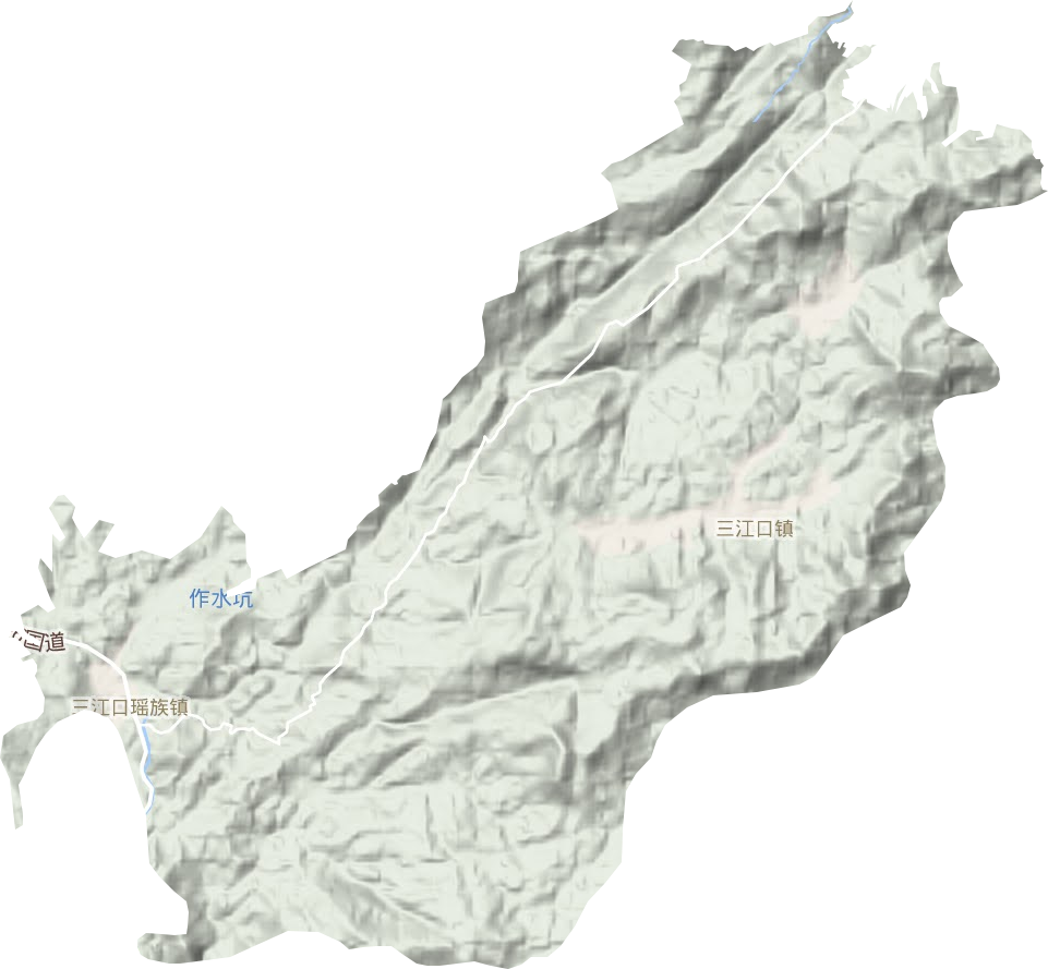 三江口瑤族鎮地形圖