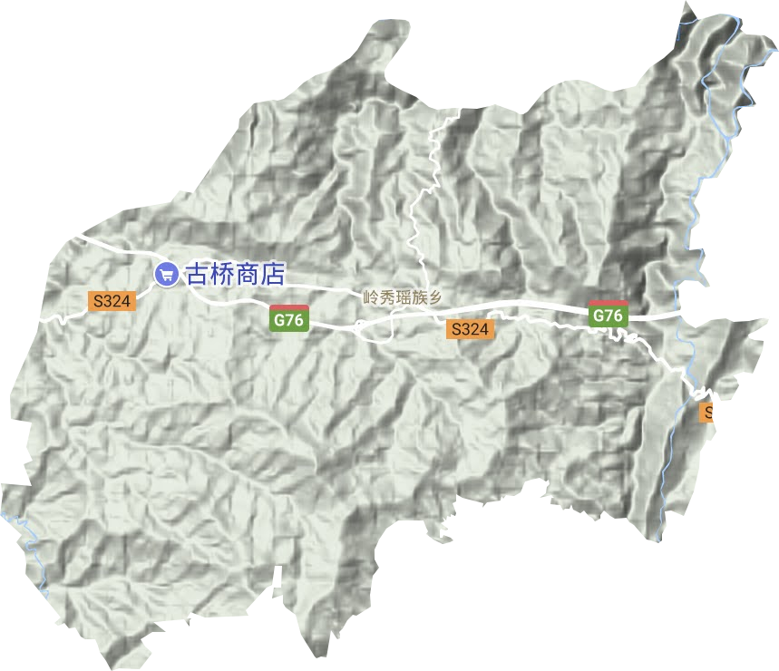 嶺秀瑤族鄉(xiāng)地形圖