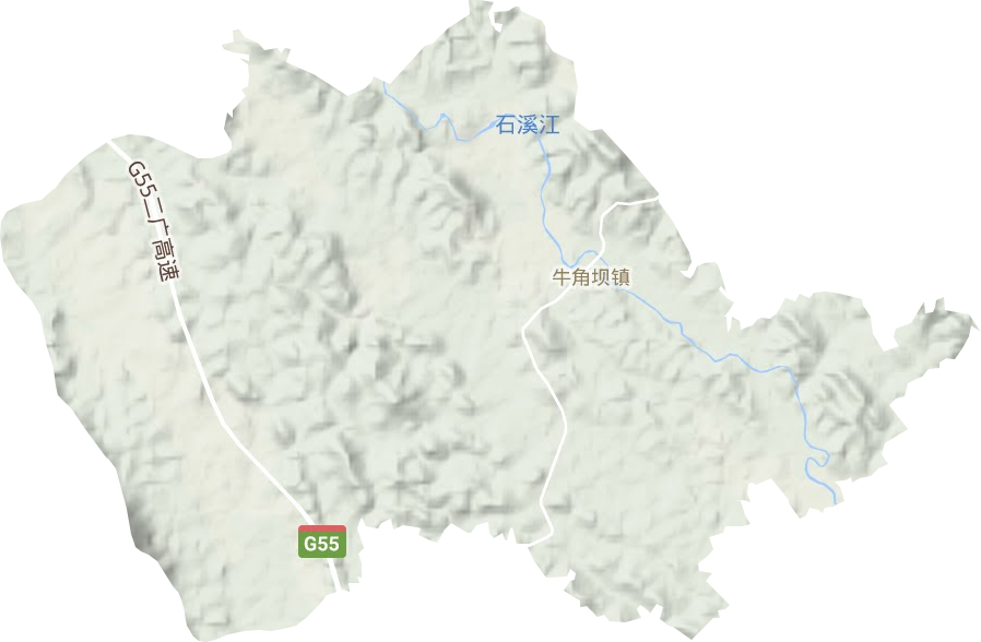牛角壩鎮地形圖