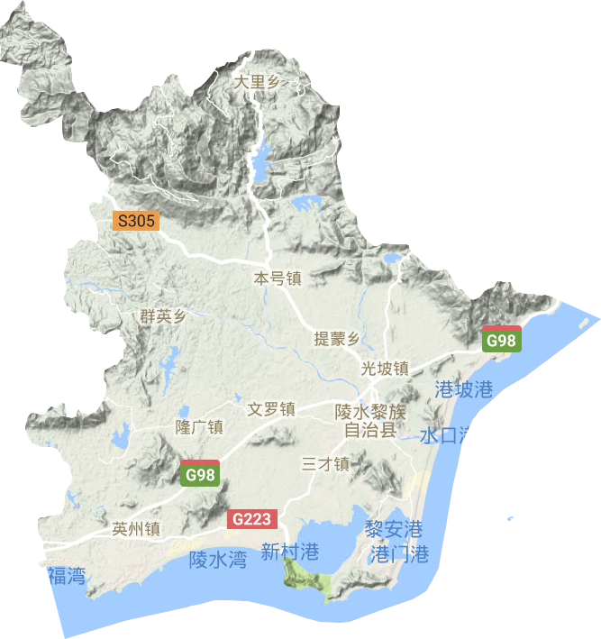 陵水黎族自治縣地形圖