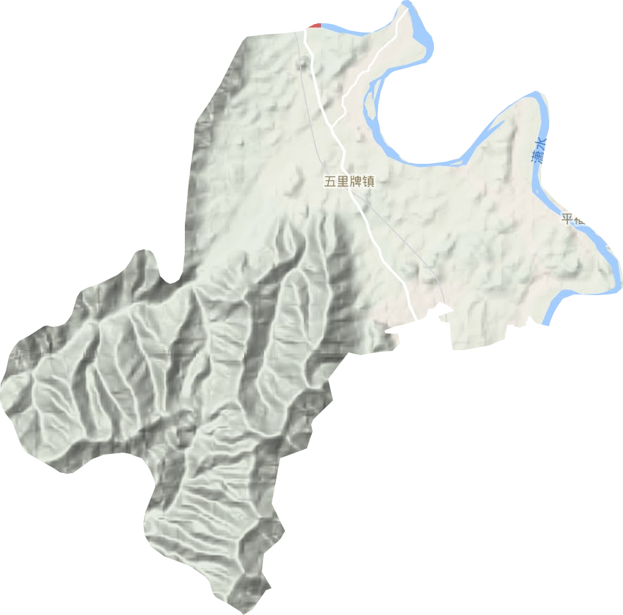 五里牌鎮地形圖