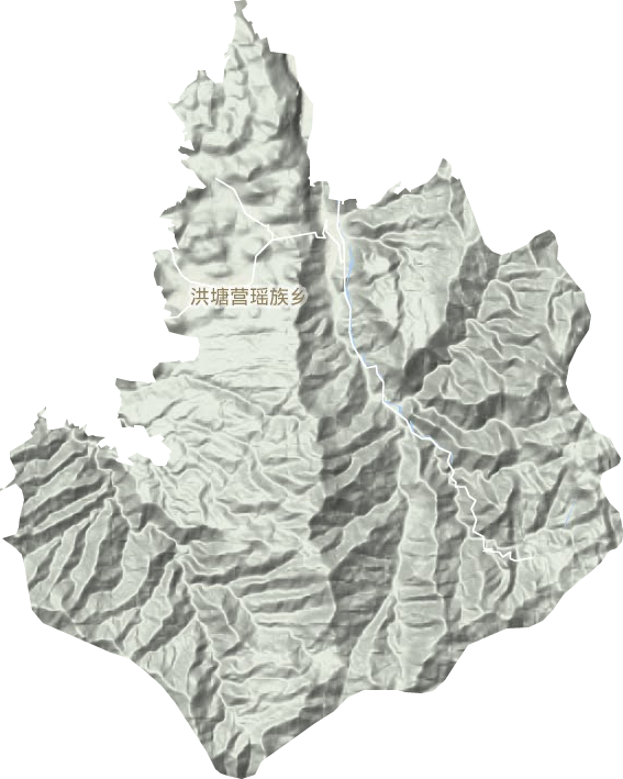 洪塘營瑤族鄉地形圖