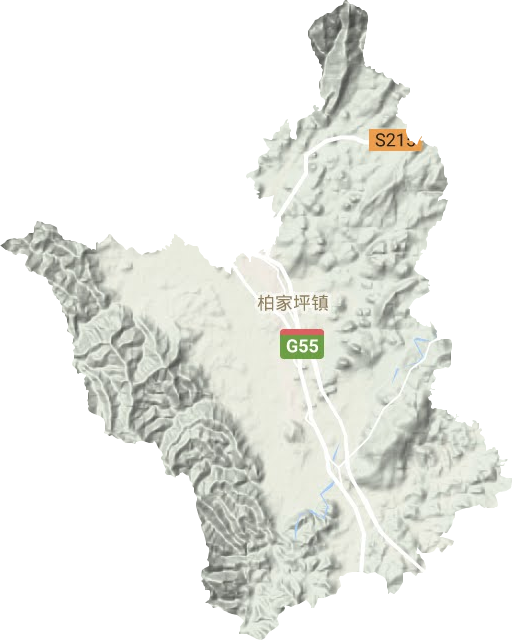 柏家坪鎮地形圖