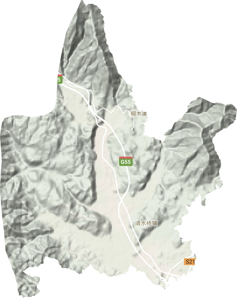 清水橋鎮地形圖