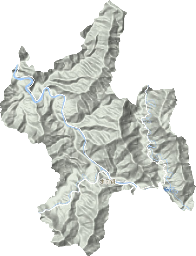 水口鎮(zhèn)地形圖
