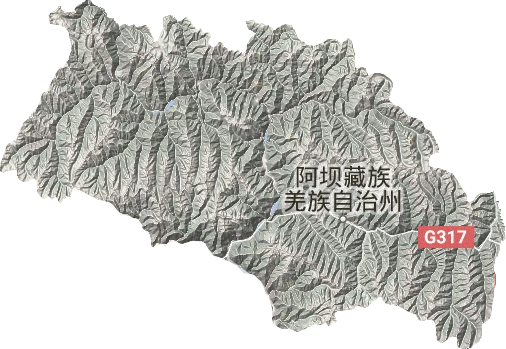 馬爾康市地形圖