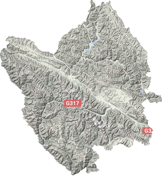 德格縣地形圖