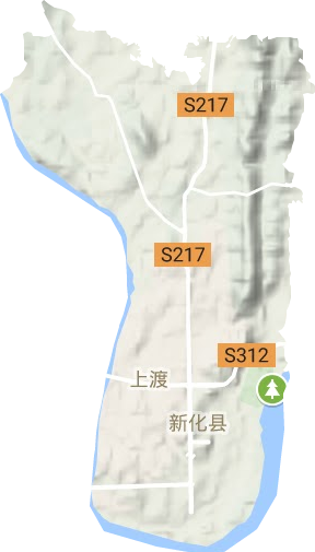 上渡辦事處地形圖