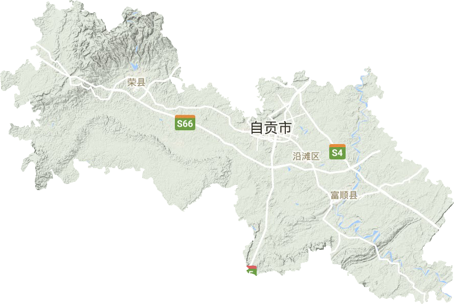 自貢市地形圖