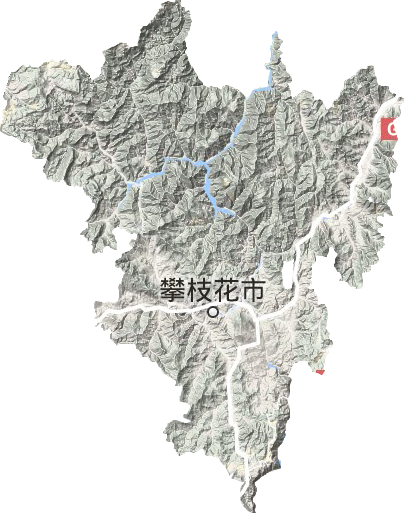 攀枝花市地形圖