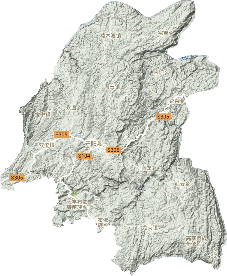 開陽縣地形圖